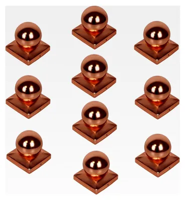 Produktbild von 10 Stück Pfostenkappen Kupfer Abdeckkappen für Pfosten Kugel 71 mm 7 x 7 cm