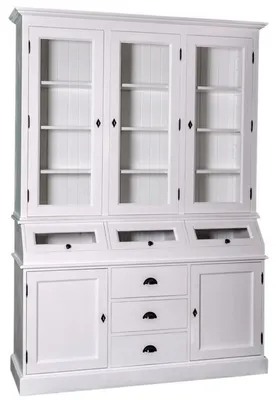 Obrázek produktu pro Casa Padrino kuchyňská skříňka ve venkovském stylu / bufetová skříňka bílá 163 x 50 x v. 226 cm - Nábytek ve venkovském stylu