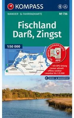 Obrázok produktu pre Turistická mapa KOMPASS, oblasť Fischland, Darß, Zingst, mierka 1:50.000