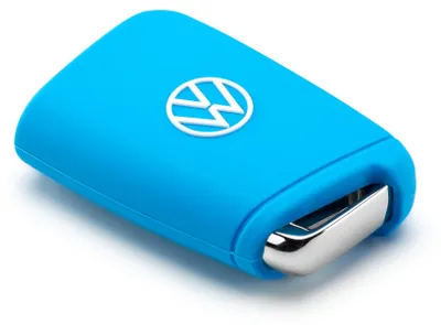 Productafbeelding van Volkswagen 000087012AN3H1: Siliconen sleutelbescherming, lichtblauw, met VW-logo