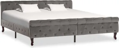 Immagine prodotto di Maison Exclusive - Letto in velluto grigio 180 x 200 cm