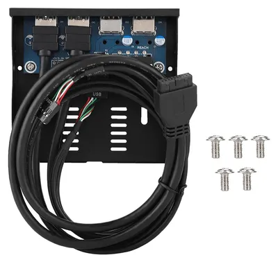 Imagen del producto de Panel frontal para unidad de disquete de 3,5 pulgadas, panel USB 2.0 de alta velocidad, ideal para escritorio