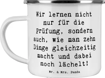 Produktbild von Mr. & Mrs. Panda Teetasse Spruch Auszubildende Lächeln - Weiß - Geschenk, Emaille Tasse, Berufsliebe, Beruf, Azubi, Ausbildung, Teebecher, Pott, Berufe, wandertasse