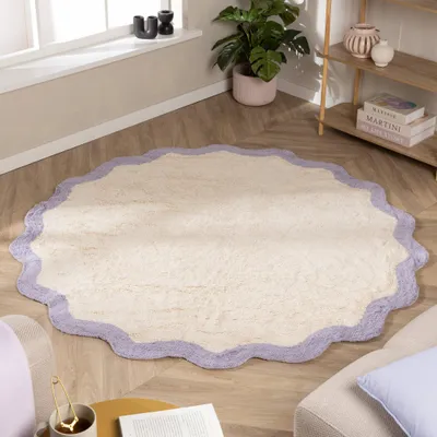 Zdjęcie produktu dla Volero - Okrągły Dywan Pralny – Hazy Lila/Krem - Ø 140cm