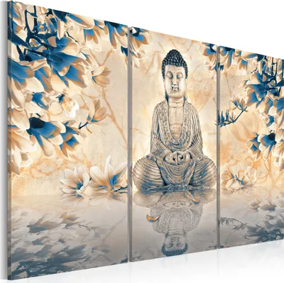 Produktbild von Modernes Wandbild 020113- 241 (120x80) - 3 Teilig Bilder Fotografie auf Vlies Leinwand Foto Bild Dekoration Wand Bilder Kunstdruck Buddha