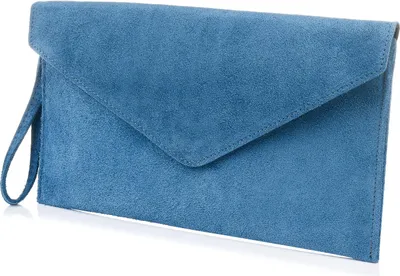 Produktbild von Beltimore® Damen Clutch aus blauem Veloursleder