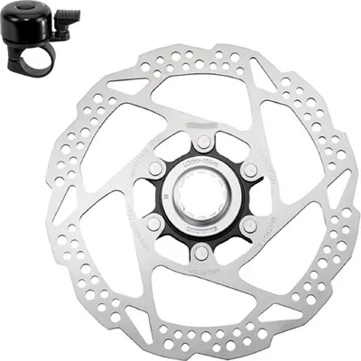 Produktbild von Shimano 180 mm Fahrrad Bremsscheibe SM-RT54 in Silber/Schwarz inkl. Fahrradklingel