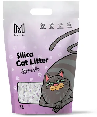 Obrázek produktu pro Kočičí stelivo - Silikonové kočičí stelivo 3,8 l - Bezprašné - Přírodní - Hypoalergenní - Antibakteriální - S vůní levandule