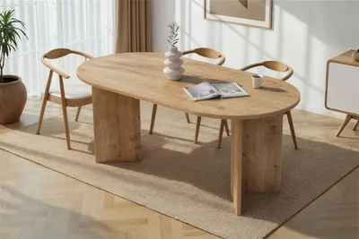 Immagine prodotto di Skye Decor, Sablin - Sapphire Oak, tavolo da pranzo, rovere zaffiro, 100% pannello truciolare rivestito in melamina, 180 x 90 x 75 cm