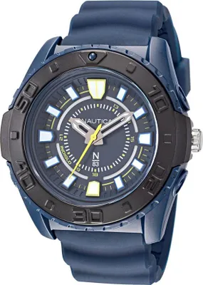 Produktbild von Nautica Herren Armbanduhr N83 Quarzwerk Blau Silikonarmband Leicht Ablesbar 50m Wasserdicht