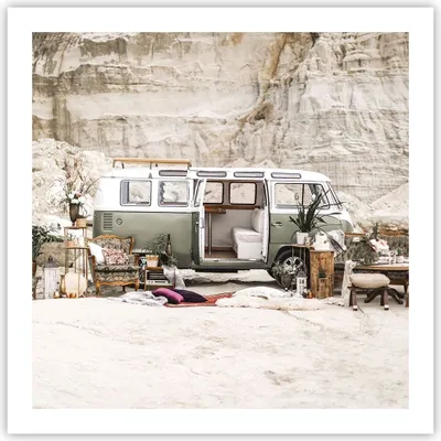 Produktbild von Poster - Poster ohne Rahmen - Wohnmobil Boho Möbel - 60x60 cm - Wand Bild - Wanddeko - Wandbilder - Kunstposter - Wandposter - Bilder - Kunstdruck - Wanddekoration - Wandbild - P2XAC60x60-4542