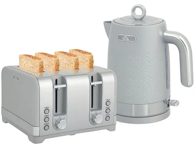Produktbild von HOMCOM Wasserkocher Toaster Set 1,7L 2200W Wasserkocher, 4 Scheiben Toaster