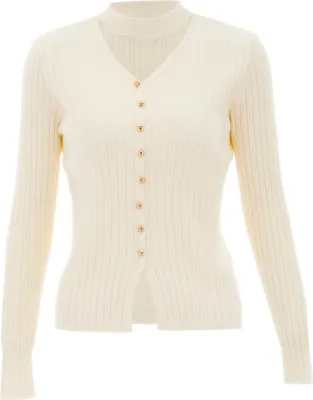 Image de NAEMI cardigan femme - blanc laine, XS/S