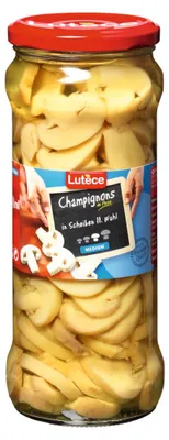 Obrázek produktu pro Plátky žampionů Lutèce 2. volba ATG 315g dobrá kvalita 580ml
