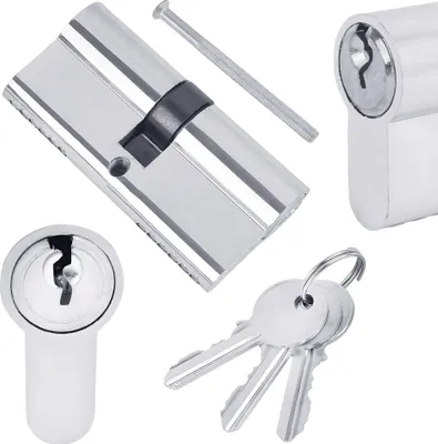Produktbild von BAUSTER® Schließzylinder Nikiel 30/30, Zylinderschloss, Profilzylinder, Türschloss Ersatzzubehör , Türschloss Sicherheitsschloss