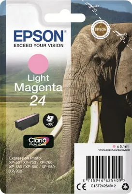 Produktbild von Epson Elephant Singlepack Light Magenta 24 Claria Photo HD Ink