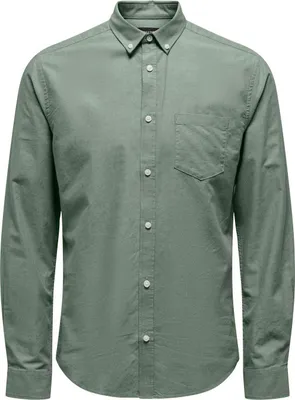 Produktbild von ONLY & SONS Hemd Slim Fit Langarm Oxford Hemd Größe: M