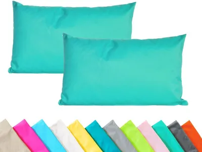 Produktbild von JACK 2er Set Outdoor Kissenhülle Kissenbezug 30x50cm Wasserfest Sitzkissen Lounge Kissen Garten Stuhl Lotus Effekt, Farbe:Aqua