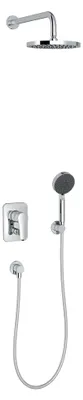 Unterputz-Armatur Set mechanisch, verchromt, 200 mm Kopfbrause, Handbrause