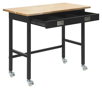 Produktbild von Werkbank 1220x610 mm, Werktisch 680 kg, Garagentisch mit Schubladen & Rollen, Werkstatttisch, Werkzeugtisch, Werkstatteinrichtung, Multifunktionstisch für Garage, Werkstatt, Büro & Zuhause