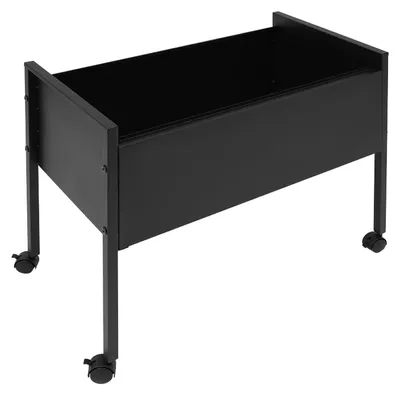 Produktbild von Rollbarer Aktenwagen - Mobiler Aktenschrank - 4 feststellbare Rollen - 30 kg Tragkraft - 70×37×60 cm - Metallrahmen - Schwarz