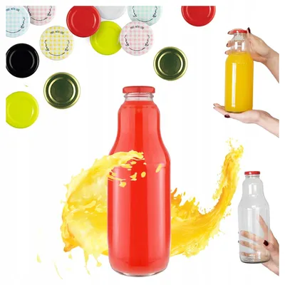 Imagen del producto de Bimberek, botella de vidrio de 1 litro, ideal para zumos y siropes