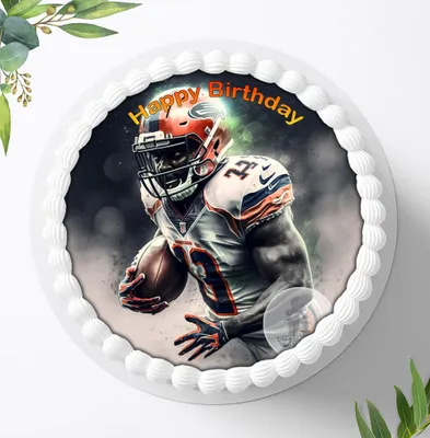 Produktbild von Für die Geburtstags Torte ein Tortenaufleger, Zuckerbild mit dem Motiv: Football, Essbares Foto für Torten, Fondant, Ø 20cm, 1942z