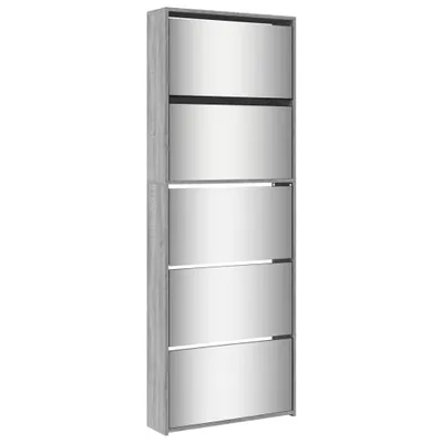 Immagine prodotto di Scarpiera con Specchio a 5 Livelli Grigio Sonoma 63x17x169,5 cm