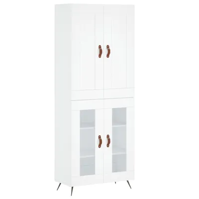 Zdjęcie produktu dla Witrynka, biała, 69,5x34x180 cm, materiał drewnopochodny