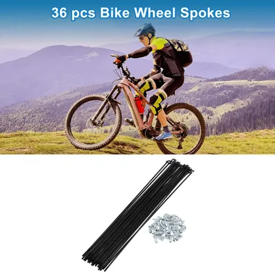 Image de Rayons De Vélo 12G Longueur 270Mm Rayons De Roue De Vélo En Acier Au Carbone Noir 1 Ensemble