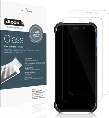 Produktbild von 2x Schutzfolie für Fossibot F101P - Anti-Shock 9H Folie dipos Glass Kunststoffglas