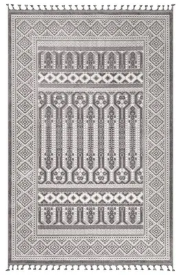 Image de Tapis de salon en polyester gris 120 x 180 cm