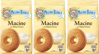 Produktbild von MULINO BIANCO Macine - Italienische Mürbeteigkekse mit Sahnegeschmack 350g x 3 Pakete