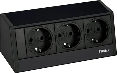 Zdjęcie produktu dla Evoline R-Dock gniazdo 3xSchuko czarne - gniazdo biurkowe, 3 gniazda Schuko, czarne, maks. 3500W, 1 szt
