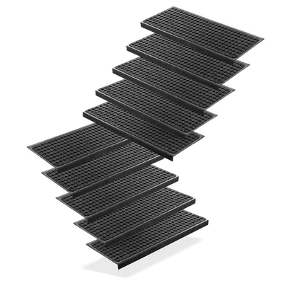 Produktbild von BigDean 10 Stück Stufenmatten aus Gummi – 75 x 25 cm – Outdoor Treppenstufenmatten – Anti Rutsch Gummimatten Kreis Design