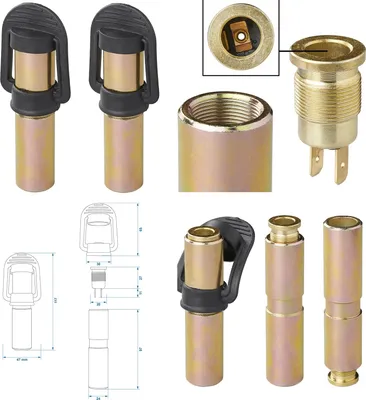 Produktbild von 2x Halter für Rundumleuchte schweißbar L100mm – Halterung für Rundumleuchten mit Gummikappe Aufsteckrohr zum anschweißen