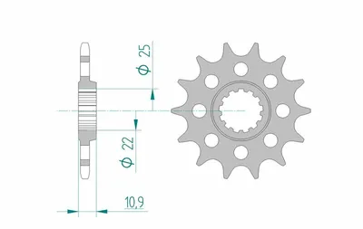 Produktbild von AFAM Stahl Standard Ritzel vorne - 520