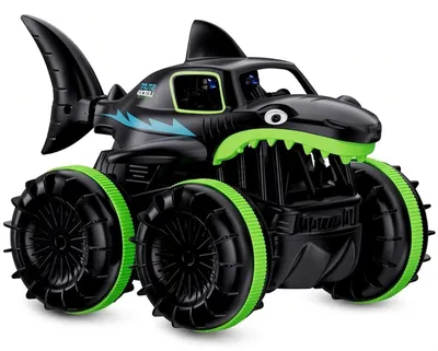 Productafbeelding van Amfibievoertuig, afstandsbedieningsauto, 2400 MHz RC-auto met LED-verlichting, 4WD, 360°-rotatie, zwembadspeelgoed en waterspeelgoed, kinder-buitenspeelgoed, monstertruck
