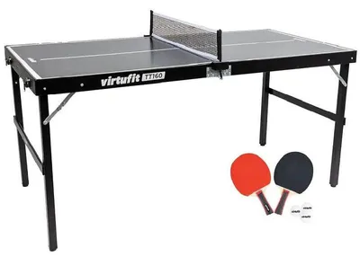 Image de Table de ping-pong VirtuFit Mini TT160, livrée avec 2 raquettes et 3 balles