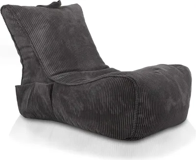 Produktbild von Ecopuf Fuzzy, Sessel Chaise Longue, Sitzsäck Bean Bag 60x80, Dunkelgrau Sz90, 60x80