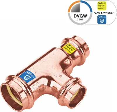 Obrázek produktu pro T-kus s prodlouženým středovým vývodem, velikost V 15 - vývod V 18 - V 15