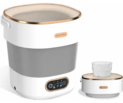 Immagine prodotto di INF Lavatrice Pieghevole Portatile 13L - Mini Lavatrice per Biancheria, Calze grigio+bianco