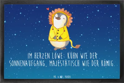 Produktbild von Mr. & Mrs. Panda fußmatte Löwe Astrologie 50 x 75 cm - Sternenhimmel Blau - Geschenk, Geschenkidee Zum Geburtstag, Tierkreiszeichen, Schmutzfangmatte, Sternzeichen