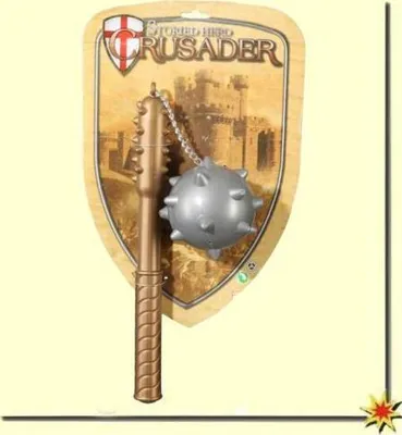 Produktbild von Morgenstern Ritter Kostüm Accessoire Fake Mittelalter Waffe Gold Silber ca.49 cm