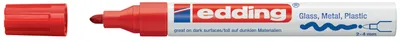 Produktbild von Edding 750, Rot, Feine Spitze, Weiß, Aluminium, Fettdruck, 2 mm