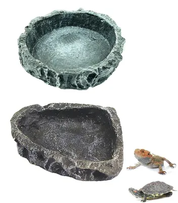 Immagine prodotto di Solidchoice - Set di 2 ciotole per rettili - Ciotola piatta in resina per anfibi e lucertole