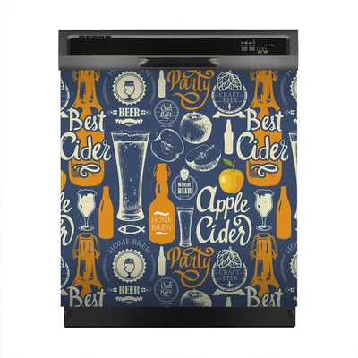 Produktbild von Aufkleber sticker 60x60 cm Dekorative folie Spülmaschine - Bier Apfelwein und Apfel