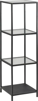Zdjęcie produktu dla Sea regał 3 półki czyste szkło i czarny  metal.