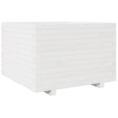 Produktbild von vidaXL Pflanzkübel Weiß 70x70x49,5 cm Massivholz Kiefer