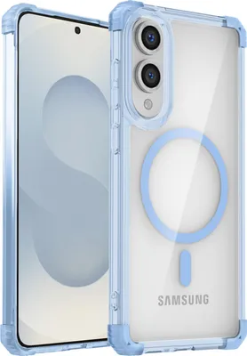 Produktbild von Magnetisch Hülle für Samsung Galaxy S25 Edge Kompatibel mit Magsafe Stoßfest Militärschutz Transparente Handyhülle Blau
